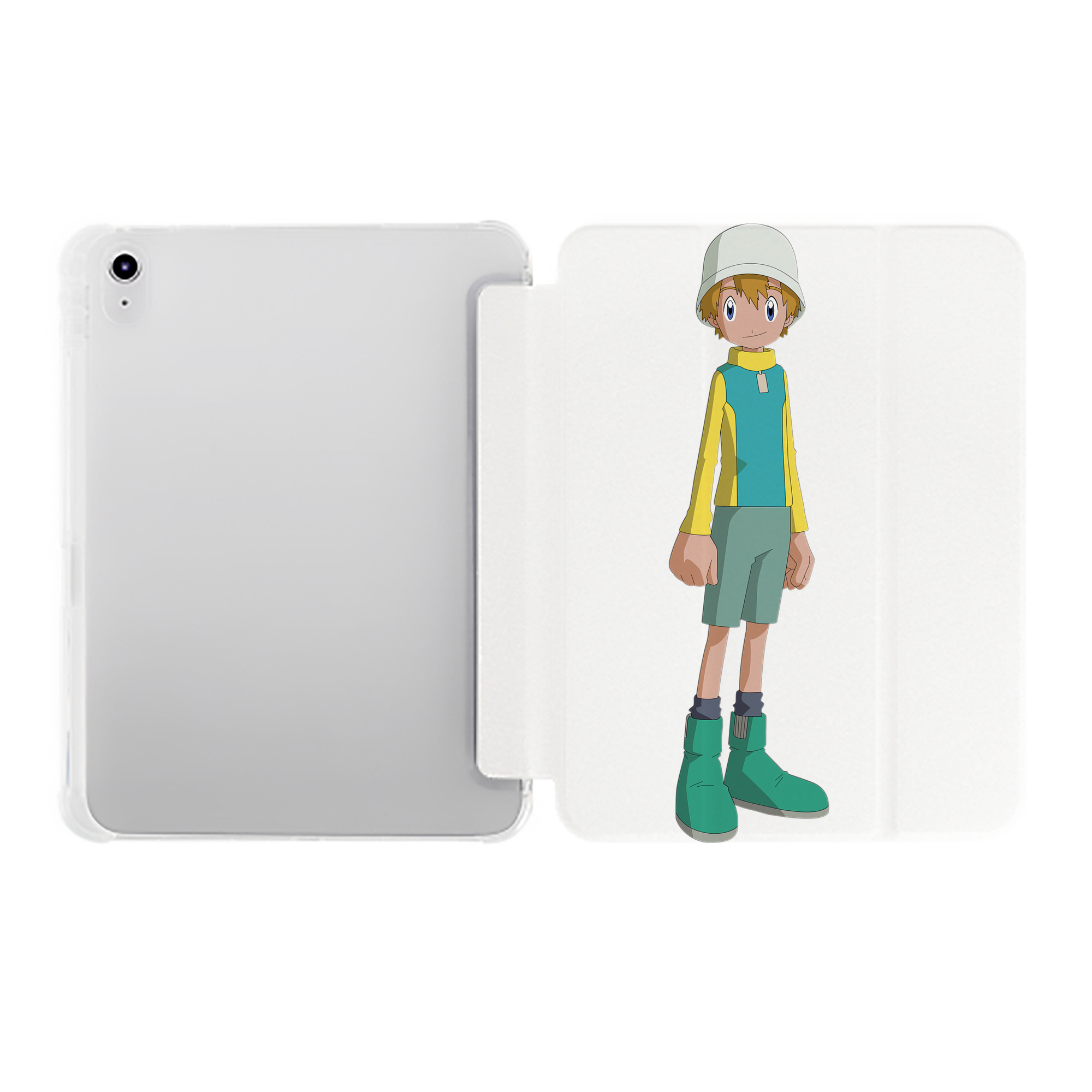 （画像用） Digimon デジタルモンスター/デジモン IPad ケース ペン収納付き 三つ折りスタンド PUレザー×シリコン 対応機種9.5/10.5/10.9インチ
